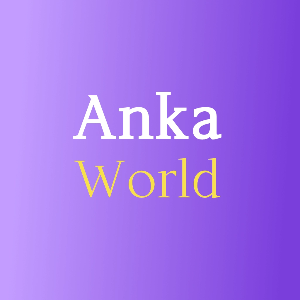 Anka World text on purple background